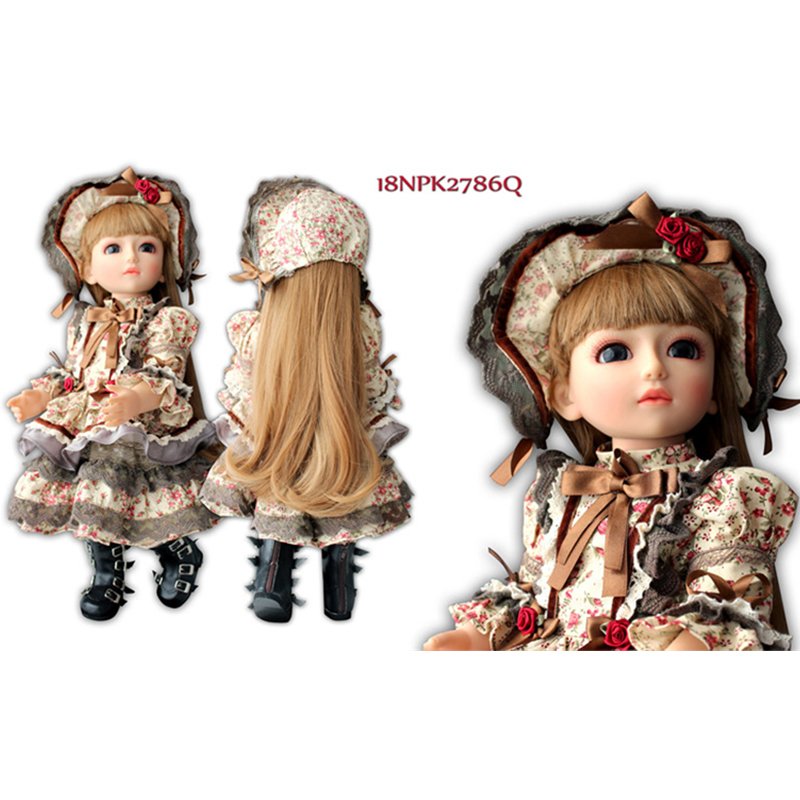NPK 18 Inch/45 cm BJD Art Doll Lifelike Long Hair Princess Doll Kids Toy Ball Jointed Reborn Dolls